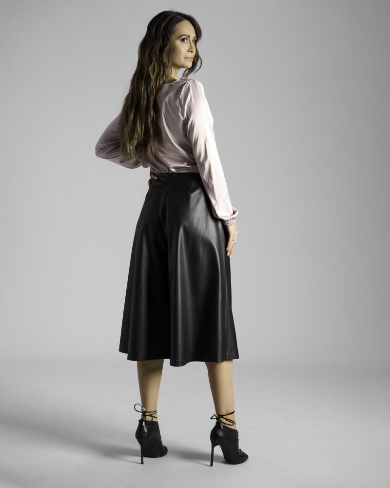 Bluza Cu Decolteu Căzut Roz Pal - imagine 2