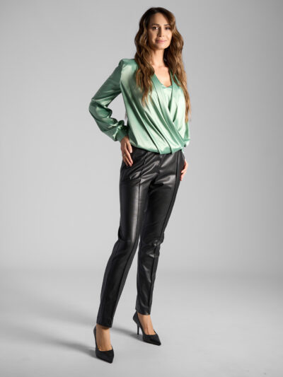 Bluza Petrecută Din Satin Cu Un Design Elegant Și Sofisticat Mint