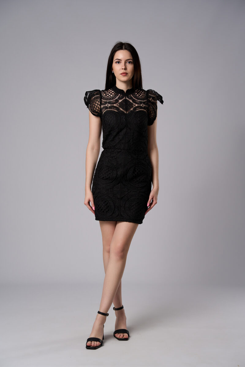 Rochie mini Aris din dantelă neagră