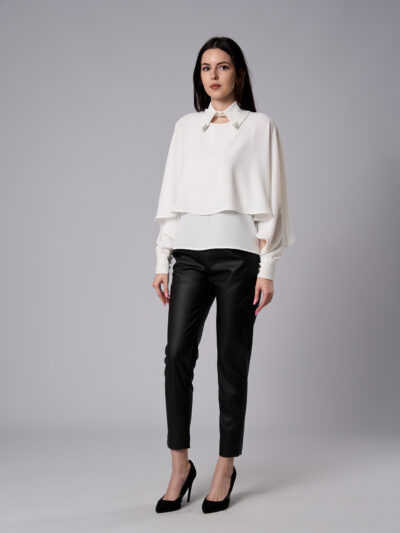 Bluza Olivia cu două straturi albă