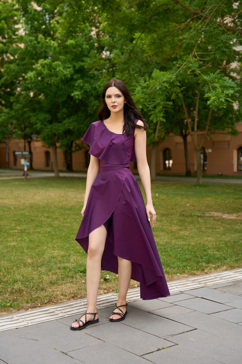 Set de vară din bumba violet compus din top și fustă asimetrică Sephora - imagine 4