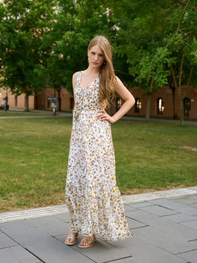 Rochie maxi de vară cu imprimeu floral Reya