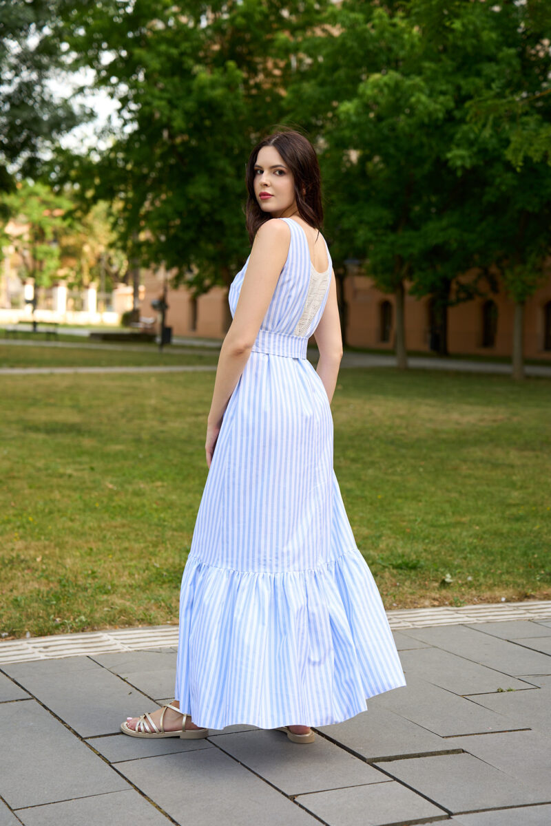 Rochie maxi cu imprimeu în dungi Reya - imagine 4