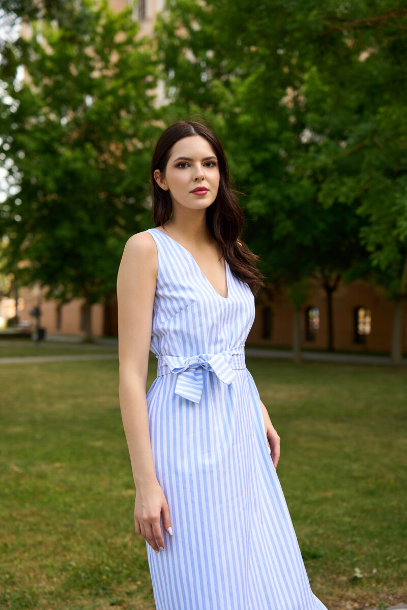 Rochie maxi cu imprimeu în dungi Reya - imagine 3